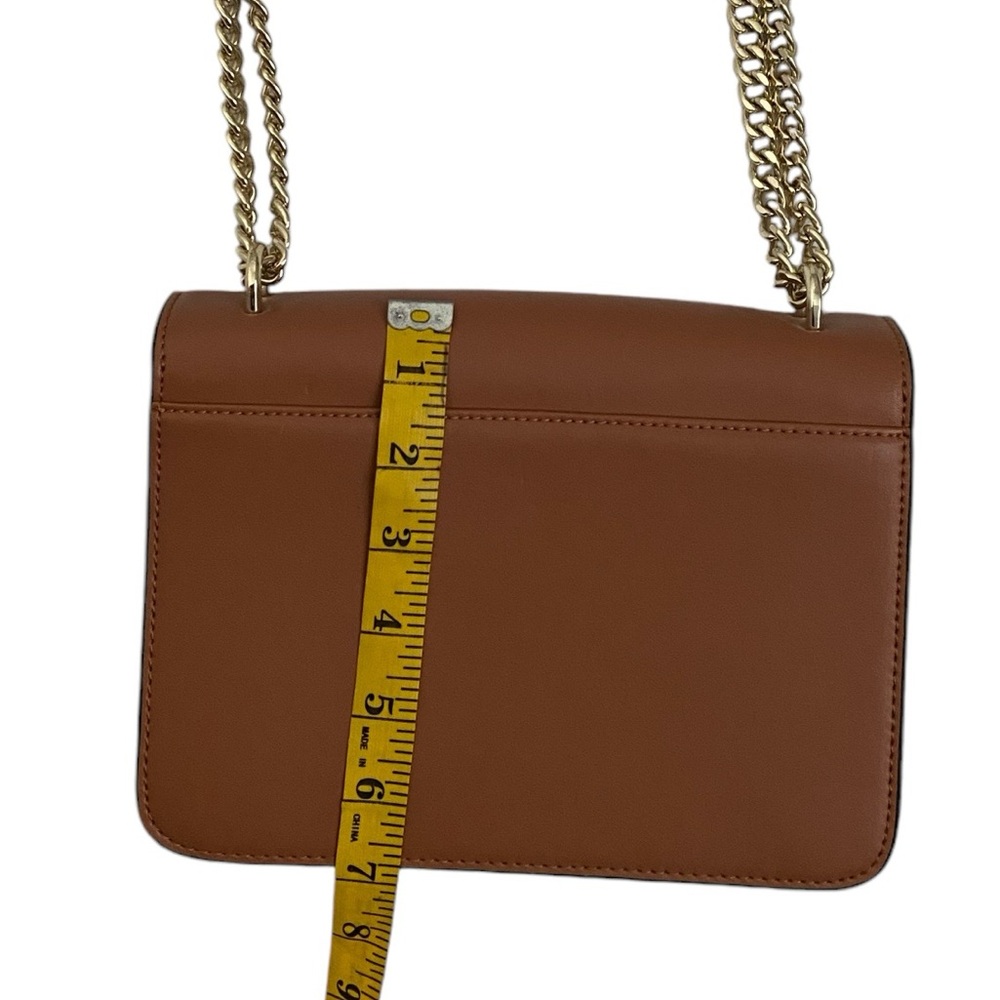 Neiman Marcus leather bag color brown chain gold strap condition used - Picture 10 of 14